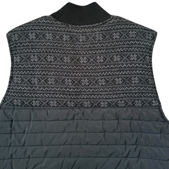 Telluride Clothing Co Full Zip Quilted Puffer Vest Black Gray Snowflake Large - Picture 9 of 12